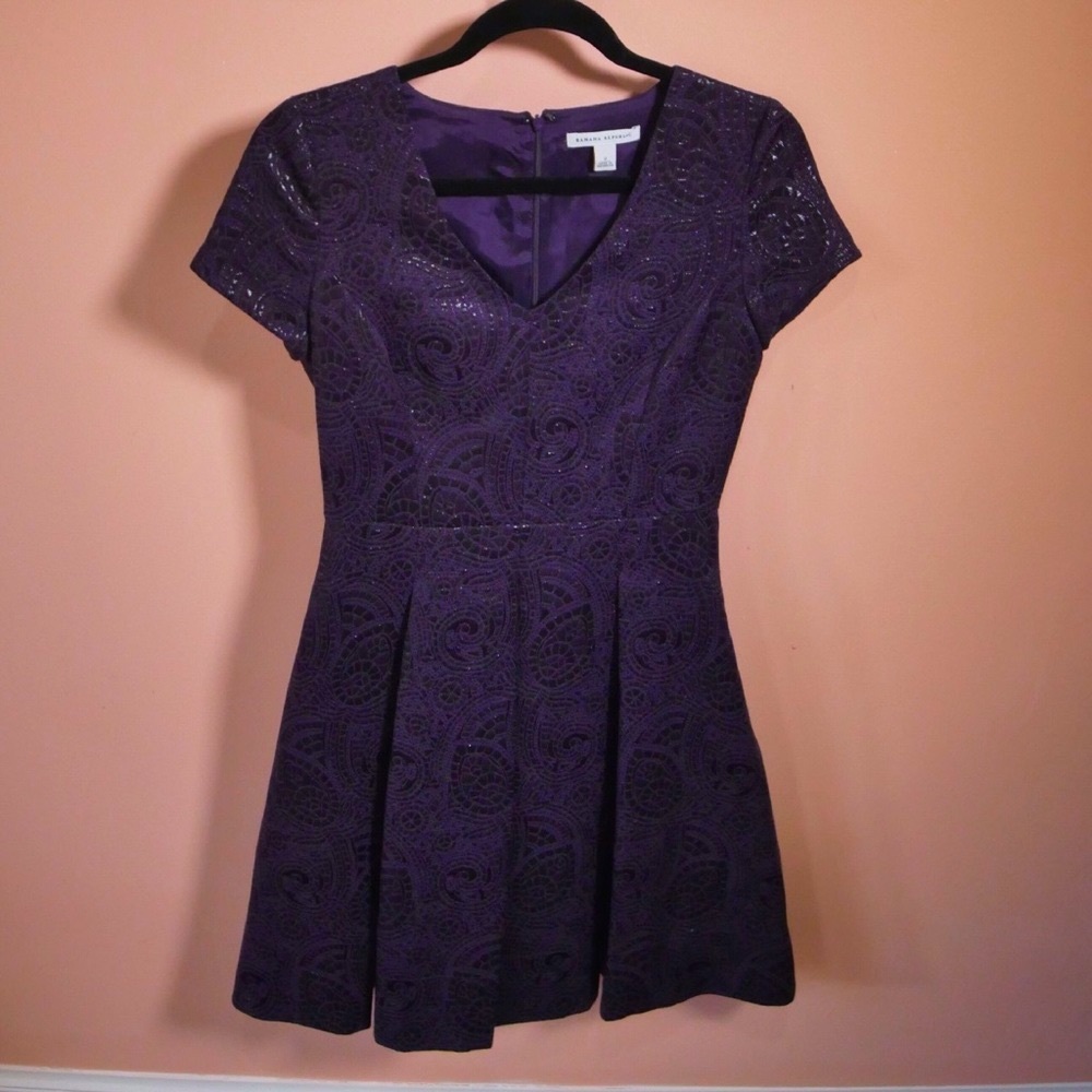 Banana Republic Dress Purple Cocktail Cap Sleeve